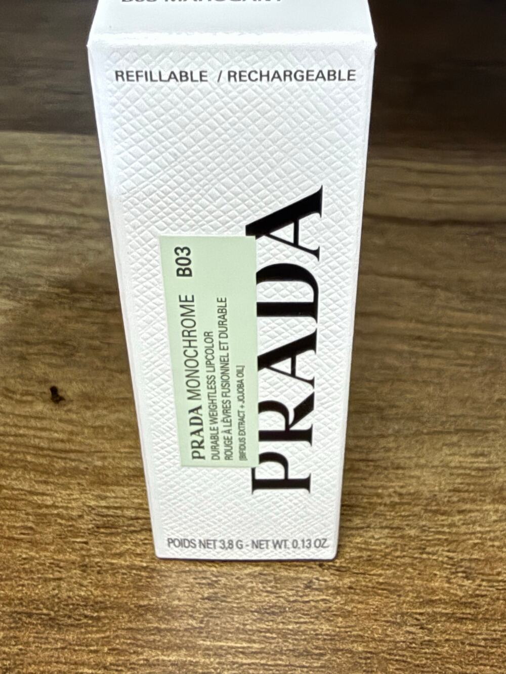 PRADA Monochrome Hyper Matte Refillable Lipstick B03 Mahogany 3.8g / 0.13 oz NIB